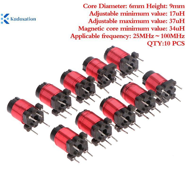 Kudosion 10pcs 50T 13uh-34uH ปรับความถี่สูง Ferrite Core ตัวเหนี่ยวนําปรับความถี่สูง Ferrite Core ม้