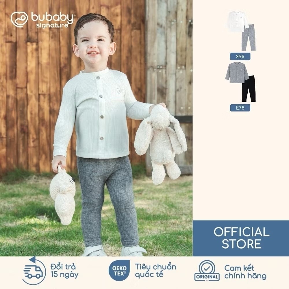 บูเบบี้ บูเบบี้ บูเบบี้ | (6M-3Y) ชุดแขนยาวคอเต่ากลางกระดุมแบบนุ่มฤดูใบไม้ร่วง BWL1109GC | เสื้อผ้าข