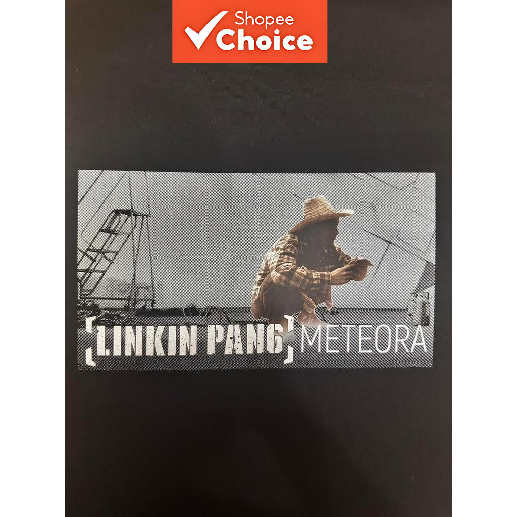 Lowkey Store เสื้อวงยุค2000 Linkin Pang อัลบั้มชุดที่สอง Meteora สีดำ สกรีนHalftone ขนาด S-8XL สำหรั
