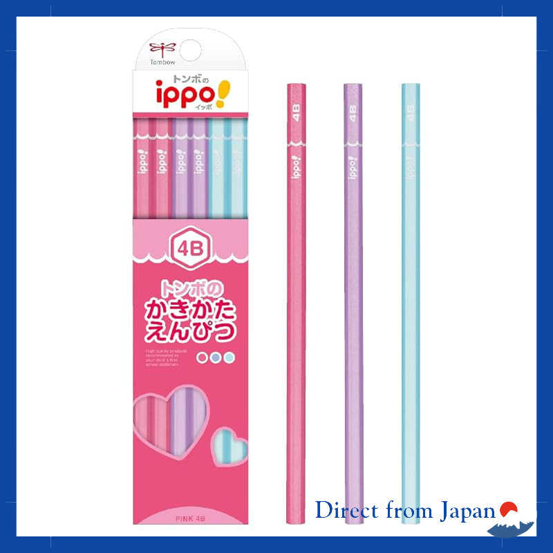 Tombow Pencil Ippo! 4B Plain Colored Pencil - Pink KB-KPW04-4B