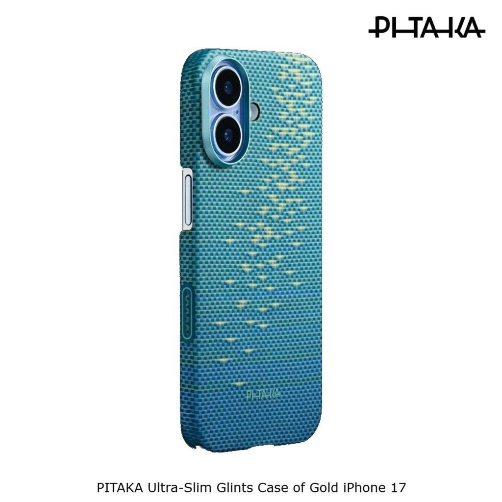 PITAKA เคส Glints บางเฉียบของ iPhone สีทอง 17