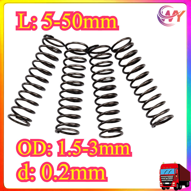 65Mn สปริงเหล็กอัดสปริง d0.2mm * OD1.5-3mm * L5-50mm แรงดันแรง สปริงกลับ สปริงอัด สปริงป้องกันความเม