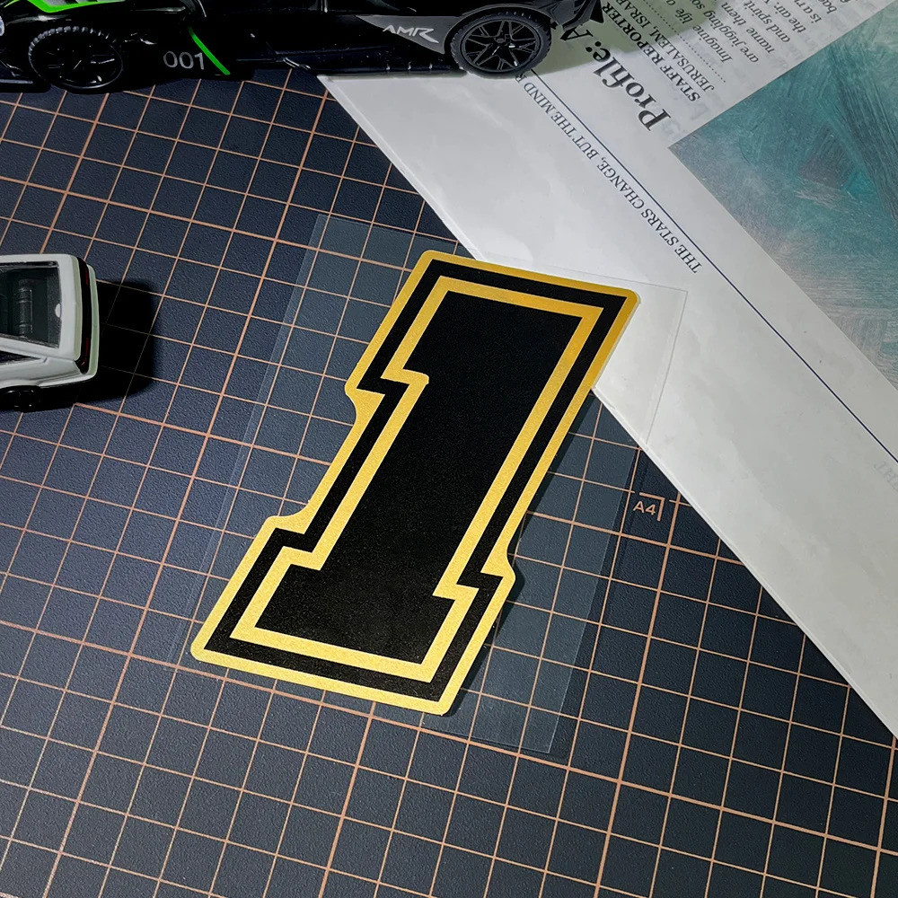 1PC ทองตัวเลขอาหรับสติกเกอร์รถจักรยานยนต์ DIY สกู๊ตเตอร์ด้านหน้า Fairing รถจักรยานยนต์การใช้ถังหมวกกันน็อคจักรยาน Self-กาวไวนิล Decal
