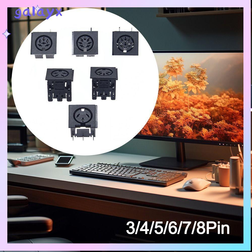 GALAYX DIN หญิงซ็อกเก็ตเชื่อมต่อ, 4 5 6 8 เสา 4 P/5 P/6 P/7 P/8 P แผง PCB Mount DIN มินิแจ็ค, DIN ซ็