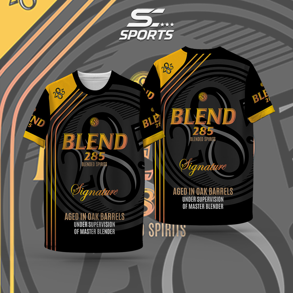 เสื้อกีฬา Blend 285 สีดำทอง รุ่น Signature ผ้าไมโครโพลี ใส่สบาย ทรงสปอร์ต พรีเมียม