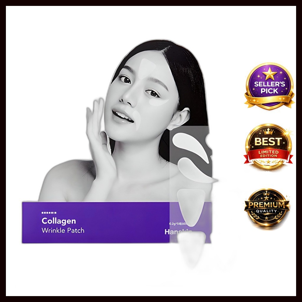 [hanskin] Collagen Wrinkle Patch, 60 Patch, 1pc / แผ่นแปะคอลลาเจนเกาหลี / Anti-Wrinkle Care by ONYU 