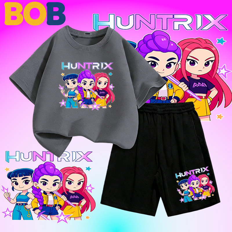 BOB [พร้อมส่ง]เสื้อผ้าเด็กผู้ชายชุดสวย KPOP Hunter Girl ผ้าคอตตอนผสม ทรงหลวม ไม่ยับ ใส่ได้ทุกวัน แฟชั่นเด็กชายนิยมมาก#21 ราคา ถูกที่สุด ดีลบีเคเค แกลเลอรีภาพที่ 4