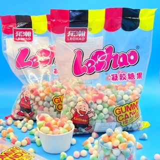 LeChao เยลลี่ปีโป้กรอบหลากสี เคี้ยวเพลิน หอมกลิ่นผลไม้ กรอบนอกนุ่มใน ขนาดใหญ่ 1 กิโลกรัม กินเล่นก็เพลิน แพ็คขายก็คุ้ม