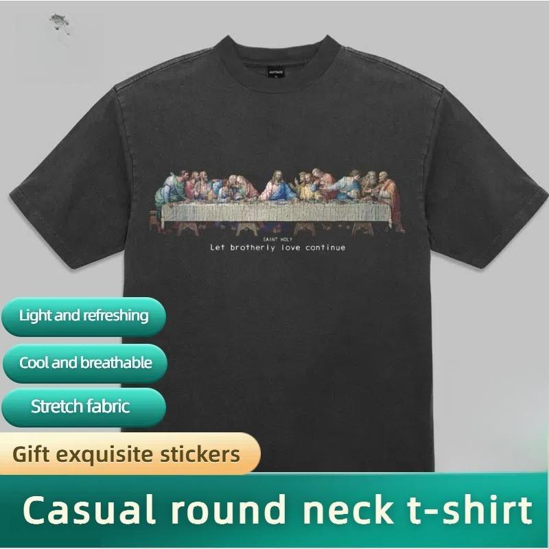 Oversized T-Shirt Plain Black T-Shirt Unisex Women's Casual  Crew Neck Men's Streetwear Crew Neck Sh