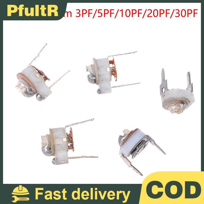 Null 5PCS 5 มม.เซรามิคTrimmer CapacitปรับCapacitor TrimmerตัวแปรเซรามิคCapacitor 3PF 5PF 10PF 20PF 3