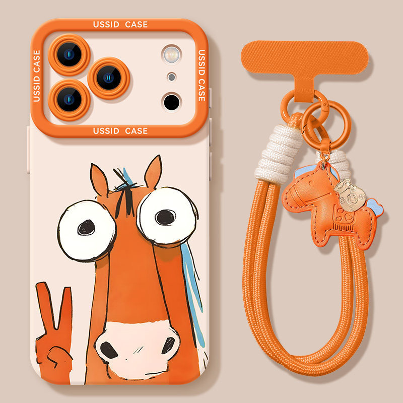 [การ์ตูนสไตล์ใหม่ Bierma] ปีเสือเคสโทรศัพท์ iphone 16/17promax15 ซิลิโคน 14/13 เชือกเส้นเล็ก 12/11
