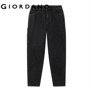 GIORDANO กางเกงยีนส์ผู้หญิง Women's Mom Black Jeans 05415035