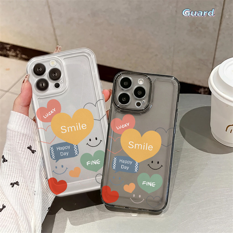 เคสข้อความหัวใจiPhone 11 12 13 14 15 16 Pro X XR XS Max 7Plus 8Plus โปร่งใส-GD