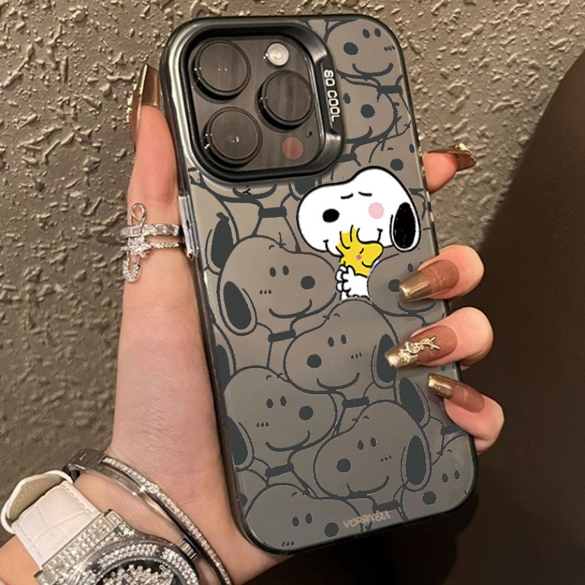สําหรับ Samsung S26 S24 S23 S22 S21 S25 Plus S25 S24 Ultra S23 S24 S25 S21 S20 FE การ์ตูน Snoopies line Matte กันกระแทกเคสโทรศัพท์ ราคา ถูกที่สุด ดีลบีเคเค แกลเลอรีภาพที่ 4