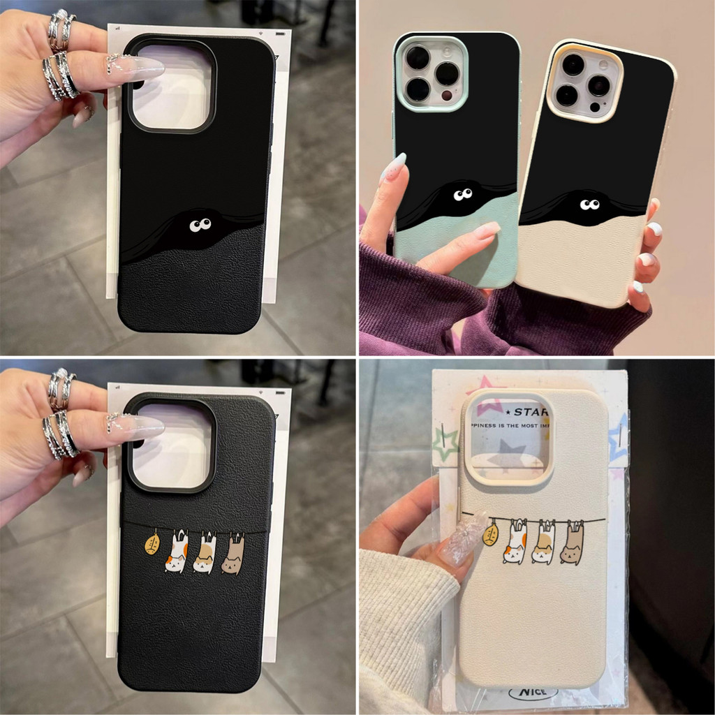 เคสโทรศัพท์หนัง เคส For iPhone 17 16 Pro Max 15 13 11 Pro 14 12 XR XS Max เคสโทรศัพท์แบบนุ่มกันกระแทกสีทึบเรียบง่าย-PW