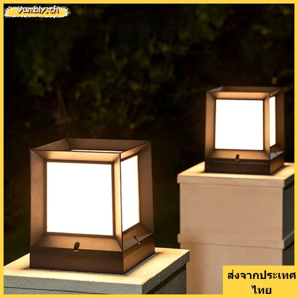 YUMBLY LED Post Light 220V, แบบโมเดิร์น E27, ไฟคอลัมภ์สำหรับสวนและพื้นที่กลางแจ้ง IP54 กันน้ำ