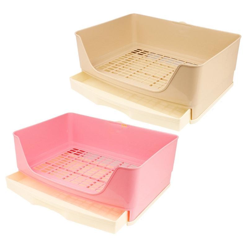 Yu Rabbit Litter Box Trainer Pet Litter Pan with Drawer Corner Rabbit Cage Toilet