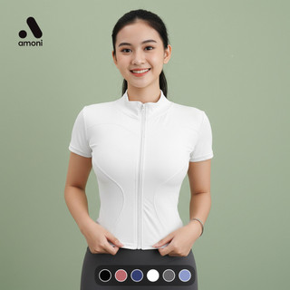 Amoni Jaket Cardigan Sport Crop Top Gym Yoga Body Fit JK8009