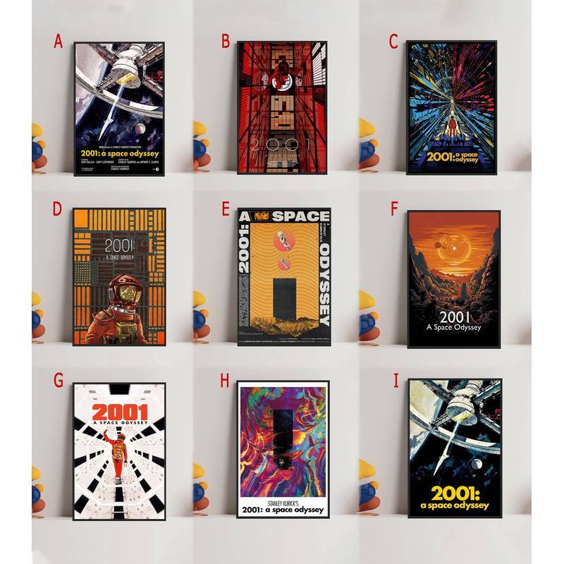 Retro Sci-Fi Canvas Wall Art 2001 A Space Odyssey พิมพ์สําหรับ Space Room Home Decor