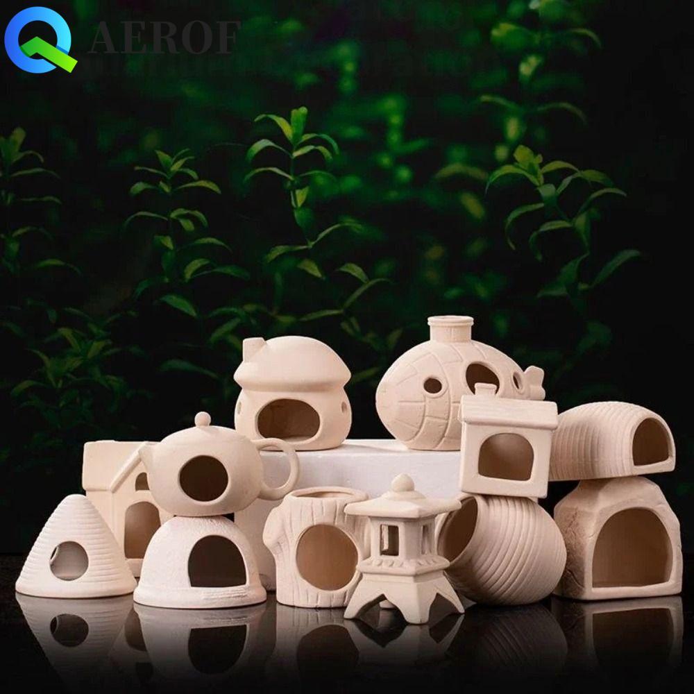 AEROF Fish Hiding Shelter,มัลติฟังก์ชั่นเซรามิคกุ้งHideaway,ความคิดสร้างสรรค์ตกแต่งMulti-สไตล์เห็ดปลาSpawle Caveภูมิทัศน์