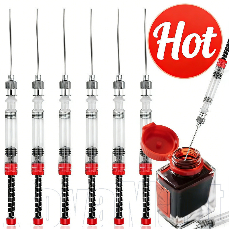 ปากกาหมึกซึมสปริงฟิลเลอร์ 3.4 มม. ชุด 2-6 ชิ้น พร้อมตัวดูดซับเสริม เข็มฉีดยาแปลงสําหรับเติมตลับหมึกและขวดหมึก รวมเข็มและขั้วต่อสีขาว