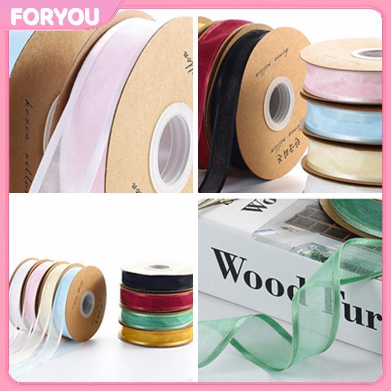 FORYOU 25Yards/ม้วน 2.5 ซม.Shire ชีฟองริบบิ้นซาตินริบบิ้นสําหรับห่อของขวัญตกแต่งช่อดอกไม้งานแต่งงานพ