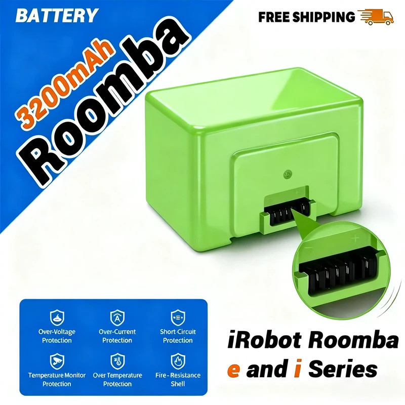 14.4V 3200mAh i7 แบตเตอรี่ทดแทนสําหรับ iRobot Roomba e และ i Series i7+ e5 7150 7550 i3 3150 i3+ 355