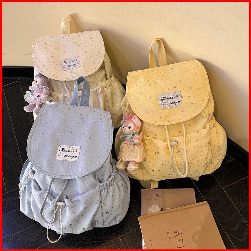 กระเป๋าเป้สะพายหลังลายดาว สไตล์อเนกประสงค์ ความจุมากสำหรับนักเรียนปี 2026