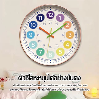 นาฬิกาบ้าน นาฬิกาแขวน นาฬิกาติดผนัง ขนาด 30cm หน้าปัดใหญ่ ตัวเลขใหญ่ เข็มเดินเรียบ ไร้เสียง ระบบ
