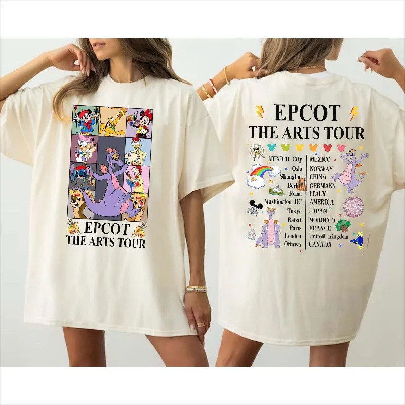 เสื้อ Disney Mickey Friends Figment Epcot The Arts Tour เสื้อเทศกาลศิลปะนานาชาติของดิสนีย์
