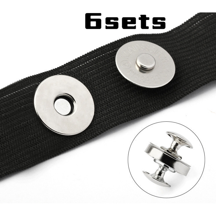 เอ็มแอนด์เค | ชุดแม่เหล็ก Snap Buttons และ Clasp หัวเข็มขัดโลหะ 6ชิ้น สำหรับงานDIYและCraftingกระเป๋า