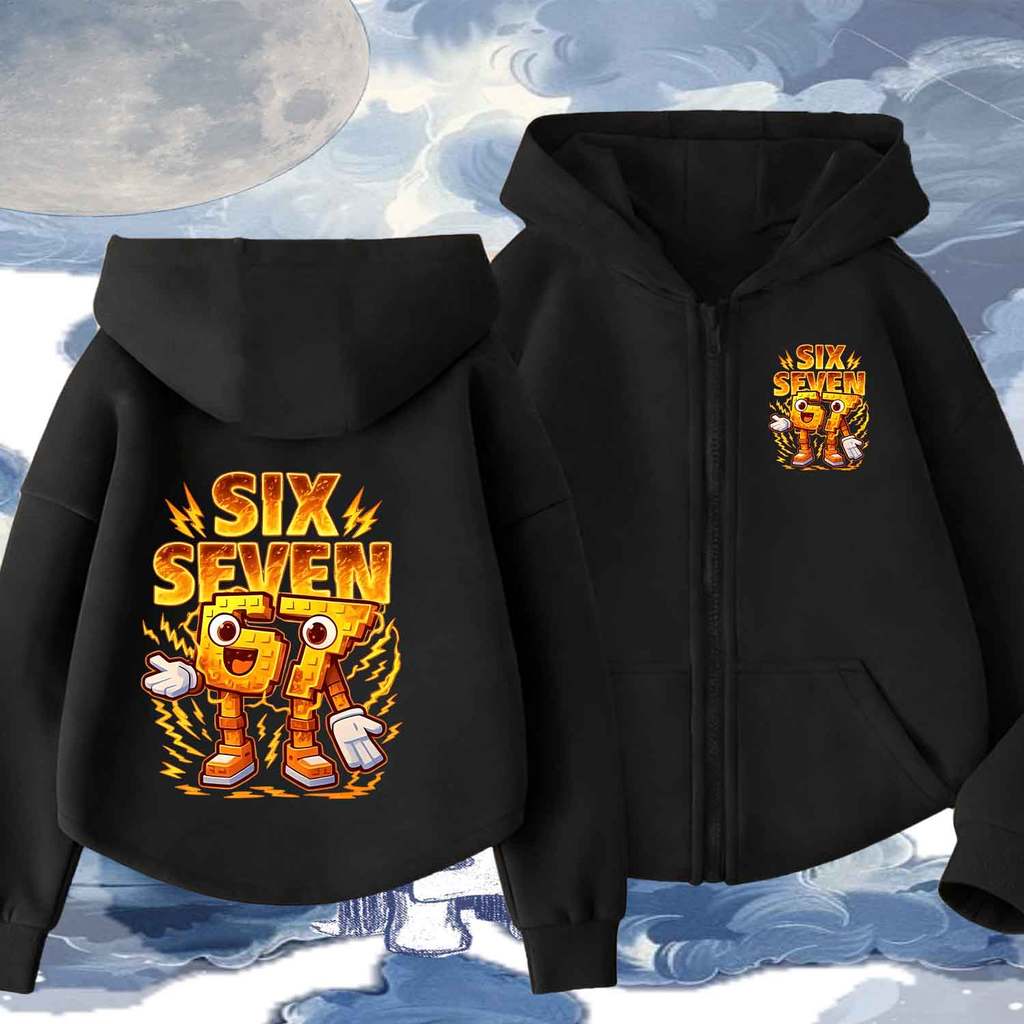 Roblox Six Seven 67  Zip Hoodie Gamer Streetwear Unisex Hooded Jacket Casual Cosplay Sweatshirt  M-3