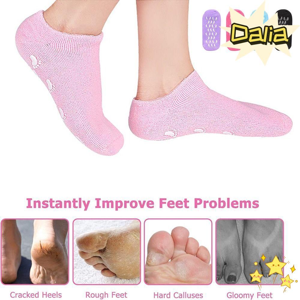 DALIA Feet Lotion Socks, Spa Gel Women Moisturizing Socks, Exfoliating Dry Cracked Pedicure Repairin