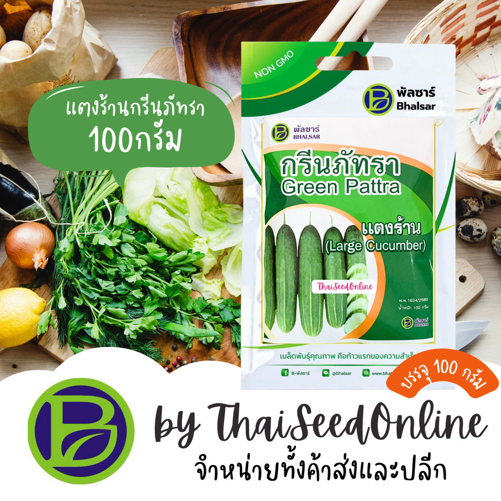 BS เมล็ดพันธุ์ แตงร้านกรีนภัทรา 100 กรัม Greenpattra Cucumber