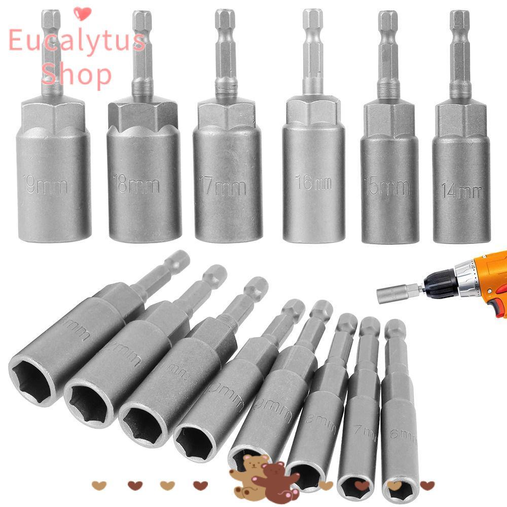 EUCALYTUSS 1 ชิ้น Hex ซ็อกเก็ต, 5.5-19 มิลลิเมตรแม่เหล็กอ่อนนุชไขควง Key เจาะอะแดปเตอร์ Bit, 1/4 "He