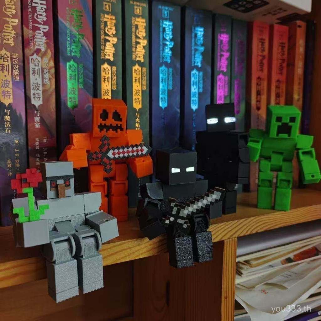 Minecraft Joint Action Figure Undead Army Laser Eye ตุ๊กตาเดสก์ท็อปตกแต่ง 3D การพิมพ์ของเล่นเด็ก 2D9