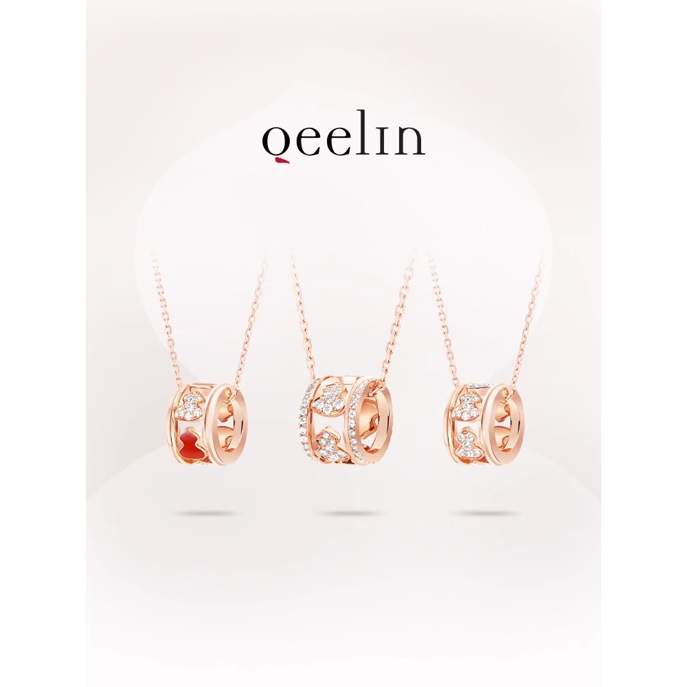สร้อยคอ Qeelin Wulu Series สีโรสโกลด์ ทำจากน้ําหนัก 18K