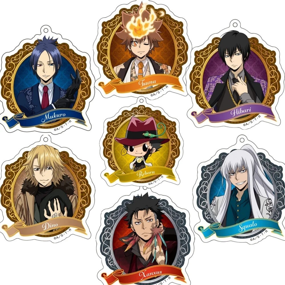 พวงกุญแจอนิเมะ Katekyo Hitman Reborn Tutor Hitman micha ตัวอักษร Tsuna Hibari Mukuro Reborn Xanxus แ