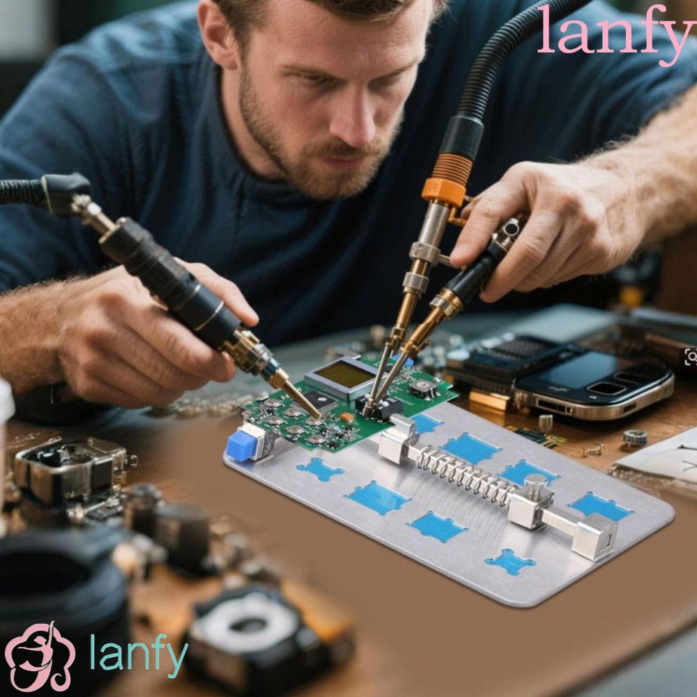 LANFY PCB Holder,หนา Design Multi-Function Repair Fixture Clamp IC Groove Fixed Platform ผู้ถือเมนบอ