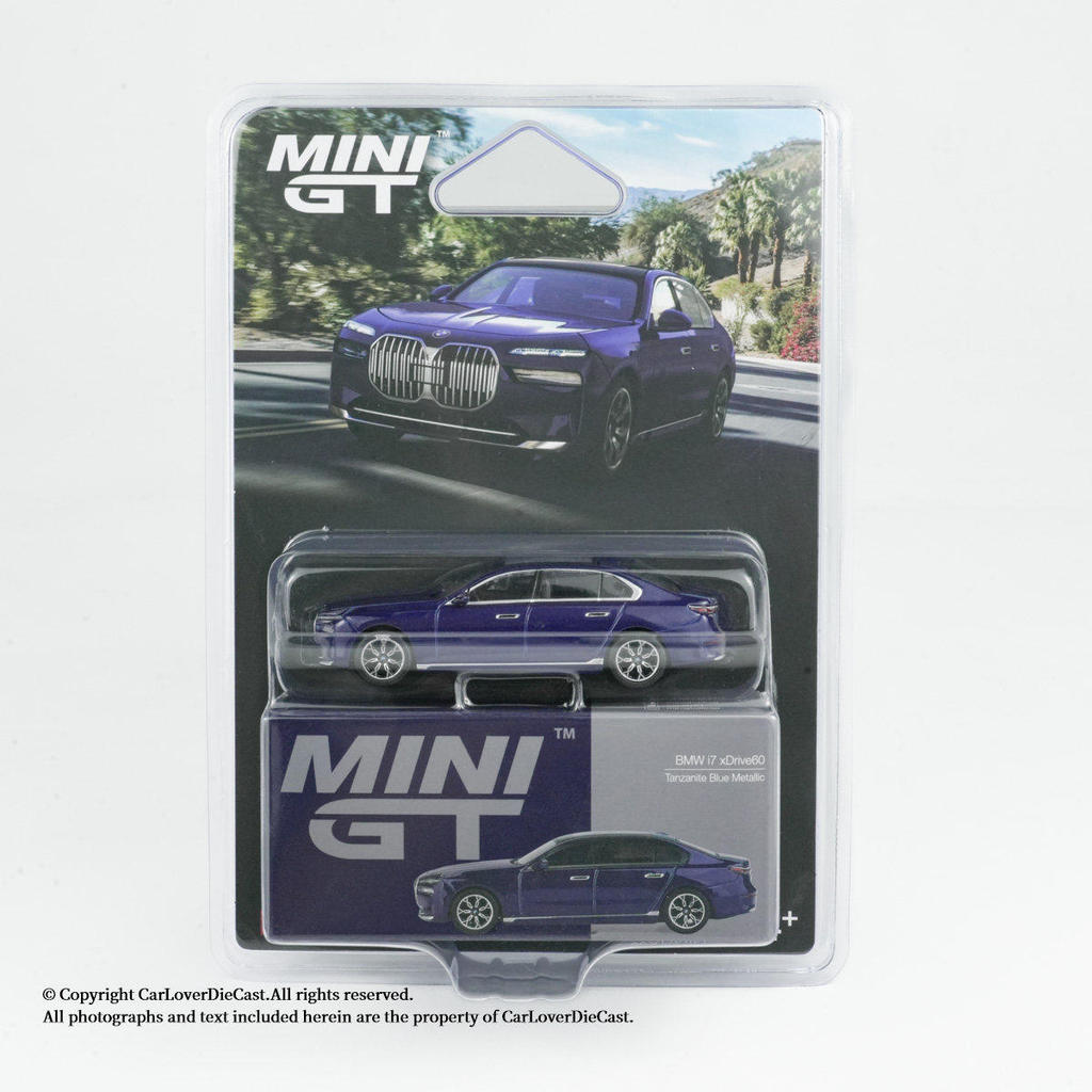 [โมเดลรถ] [คลังสินค้าพร้อมสร้างแรงบันดาลใจ] มินิ GT 1: 64 #1111 โมเดลรถ BMW BMW i7 Blue Alloy