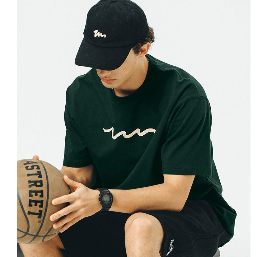 เสื้อยืดแขนสั้นสำหรับผู้ชาย แบรนด์ 714street มีลวดลาย ตามแฟชัน และเสื้อยืดคู่รักแบบหนาแน่น