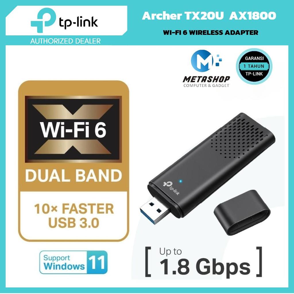 TP-Link Archer TX20U | อะแดปเตอร์ไร้สาย AX1800 Wi-Fi 6 | Dual Band 2.4GHz 5GHz | SuperSpeed USB 3.0 