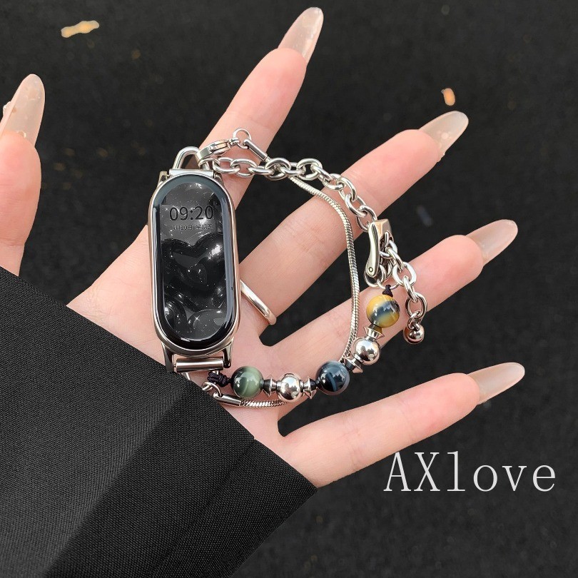 ออกแบบใหม่ลูกปัดสร้อยข้อมือ Link สําหรับ Xiaomi Band 10 9 8 7 6 5 4 3 สายสําหรับ Mi Band Mi Band 8 9 สายรัดข้อมือที่ใช้งาน