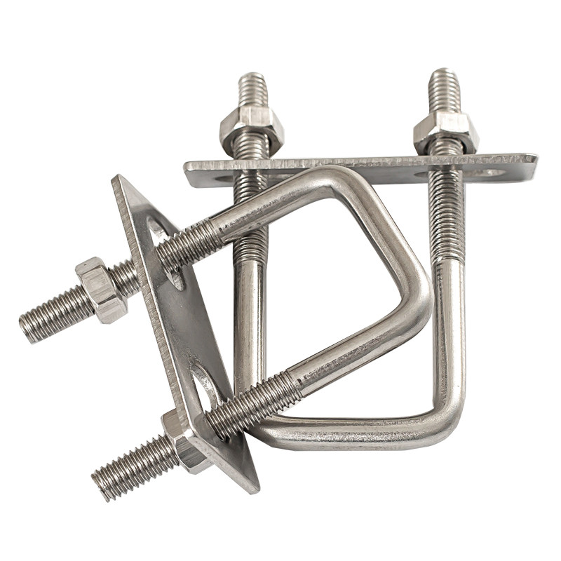 304 สแตนเลสสแควร์การ์ดมุมขวา U-รูปการ์ด U-Shaped Bolt U-Shaped สกรู U-Shaped Buckle Square Tube Fixi