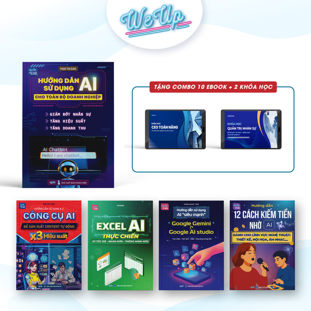 หนังสือ Combo: AI สําหรับธุรกิจ + เครื่องมือ AI + Excel AI + Google AI อันทรงพลังเป็นพิเศษ + 12 วิธี
