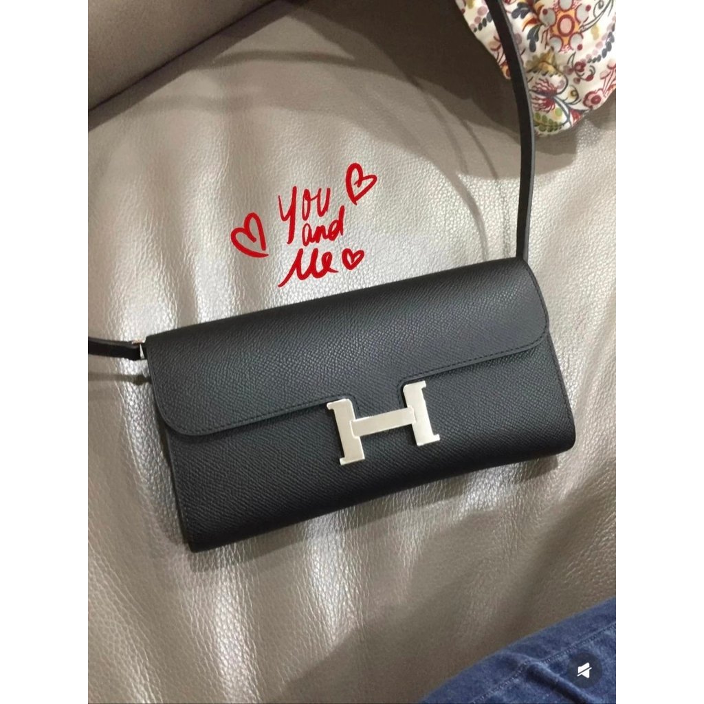 A9GK [Daigou Level] H Home Constance logo Hermes Pure Handmade Wax Line epsom Palm Pattern Leather e