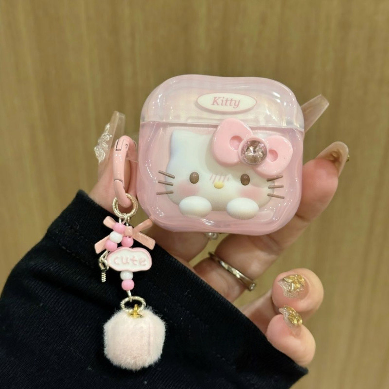 โบว์น่ารัก AirPods Pro3 เคสหูฟังไร้สายบลูทูธ AirPods 4/1/2/3 หูฟังฝาครอบป้องกัน AirPods Pro2
