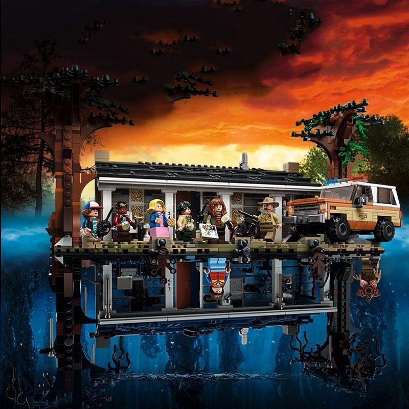 [รุ่นประกอบ] เข้ากันได้กับ75810ภาพยนตร์ใหญ่คนแปลกหน้าสิ่งที่คว่ําโลกประกอบอาคารบล็อกของเล่นการศึกษา