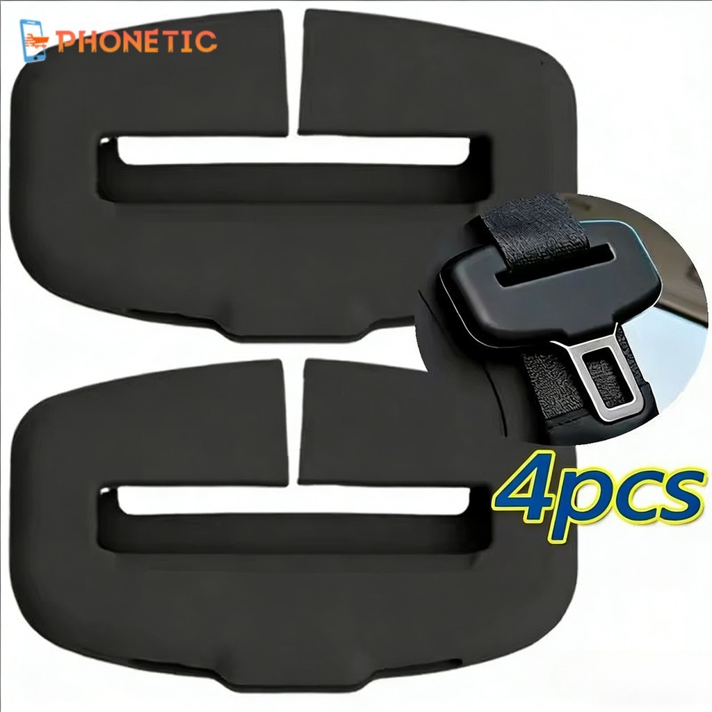 [AUTO&3C]1/2/4PCS - ฝาครอบป้องกันหัวเข็มขัดเข็มขัดนิรภัยซิลิโคน | ตัวป้องกันสลักป้องกันการออกซิเดชั่นยานยนต์, วัสดุสากลพอดีสําหรับภายในรถยนต์