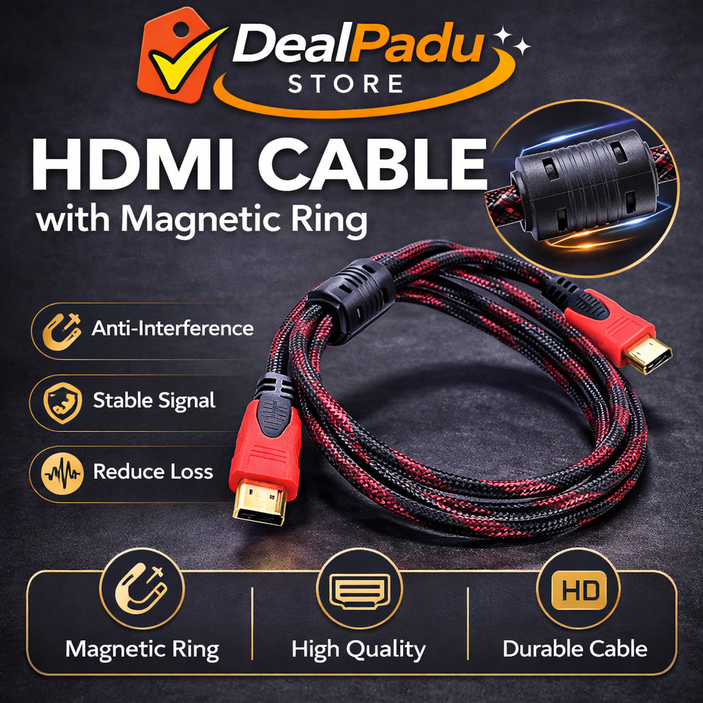 DealPadu สาย HDMI ความเร็วสูง V1.4 3D Full HD 1080P สายไนลอน HDMI 1.5M 3M 5M 10M 15M 20M